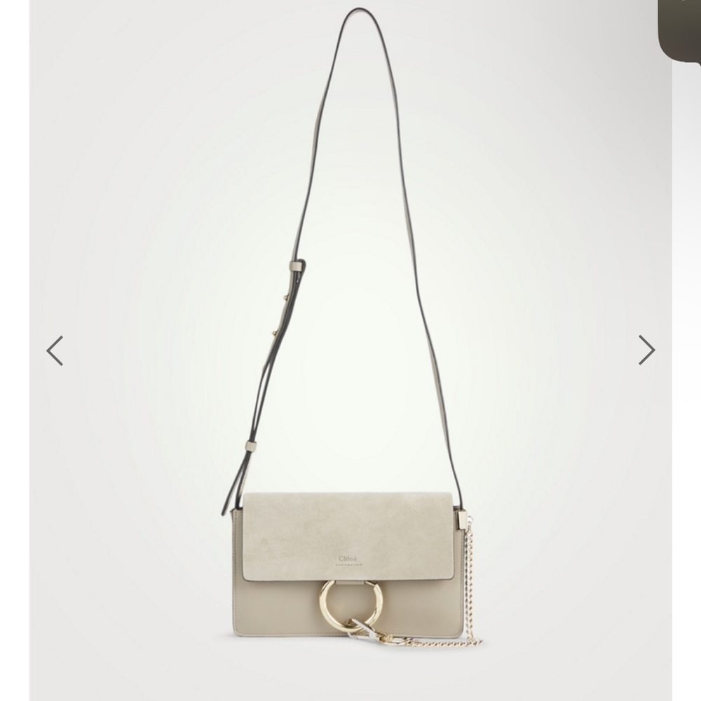 Chloe Small Faye Leather and Suede Shoulder Bag